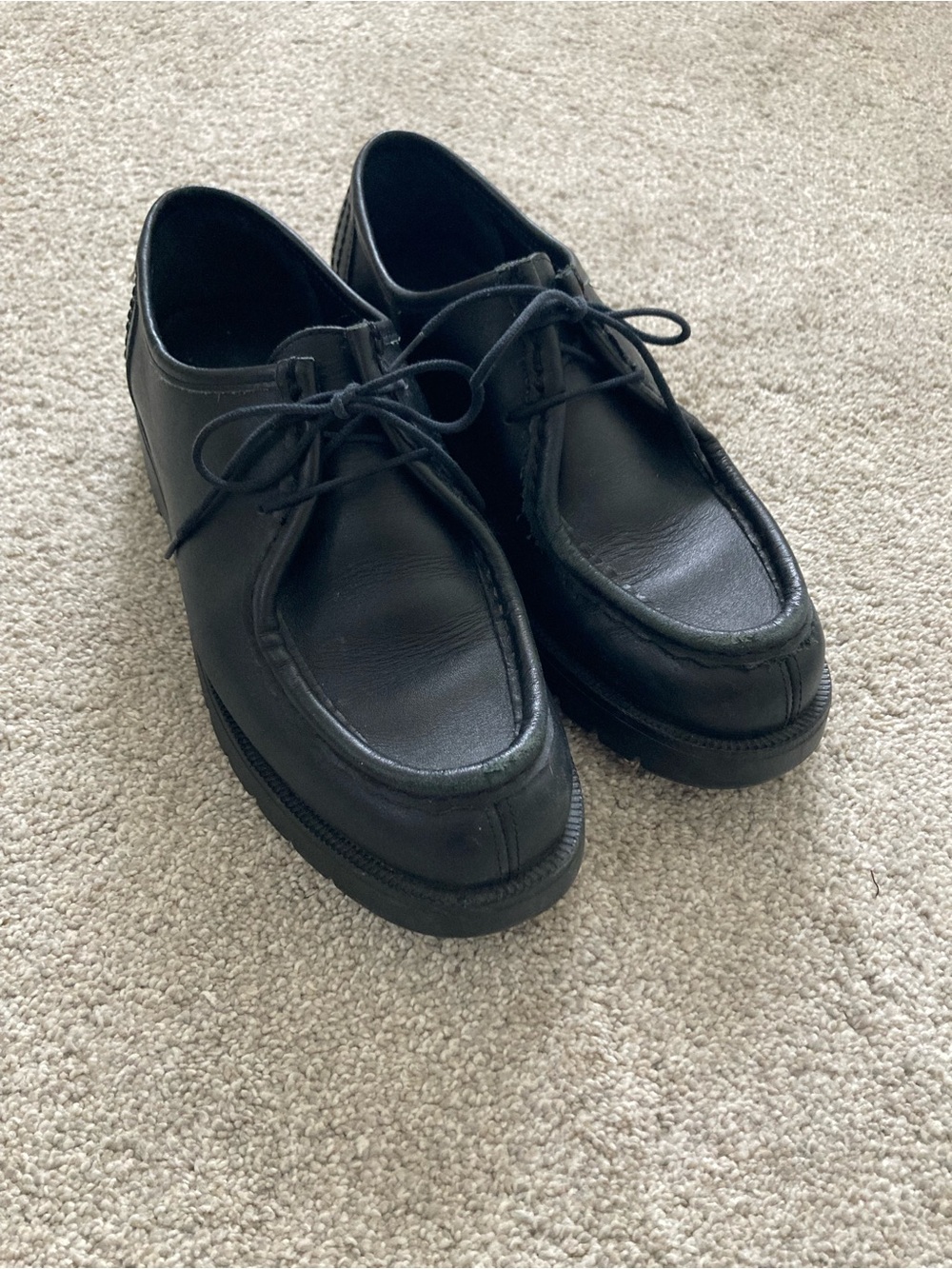 KLEMAN classic black leather Padror Tyrolean/platform derby shoes